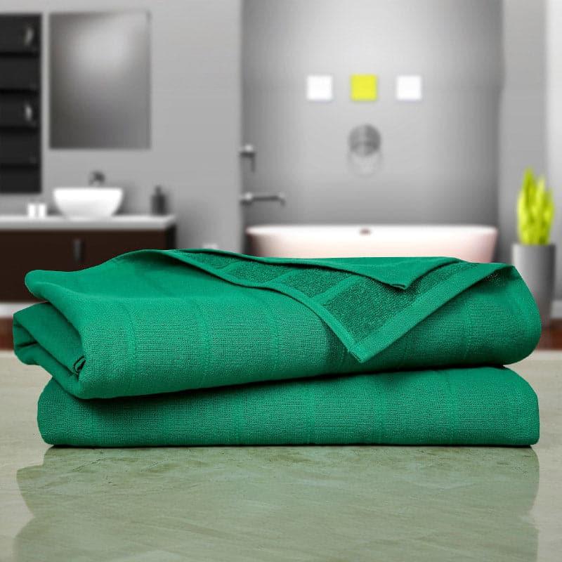 Buy Self Love Bath Towel (Green) - Set Of Two Bath Towels from Vaaree