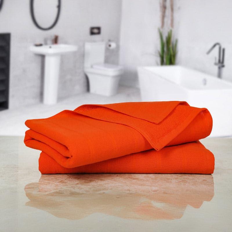 Buy Self Love Bath Towel (Orange) - Set Of Two Bath Towels from Vaaree