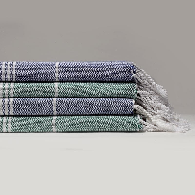 Buy Bath Towels - Soothing Retreat Towels (Blue & Green) - Set Of Four at Vaaree online