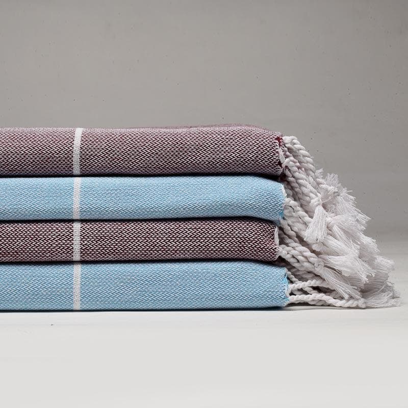 Buy Soothing Retreat Bath Towels (Blue & Grey) - Set Of Four Bath Towels from Vaaree