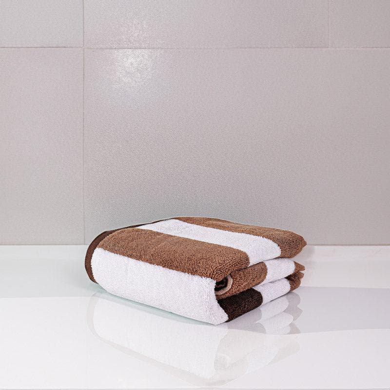 Buy Stripe Splash Bath Towel - Brown Bath Towels from Vaaree