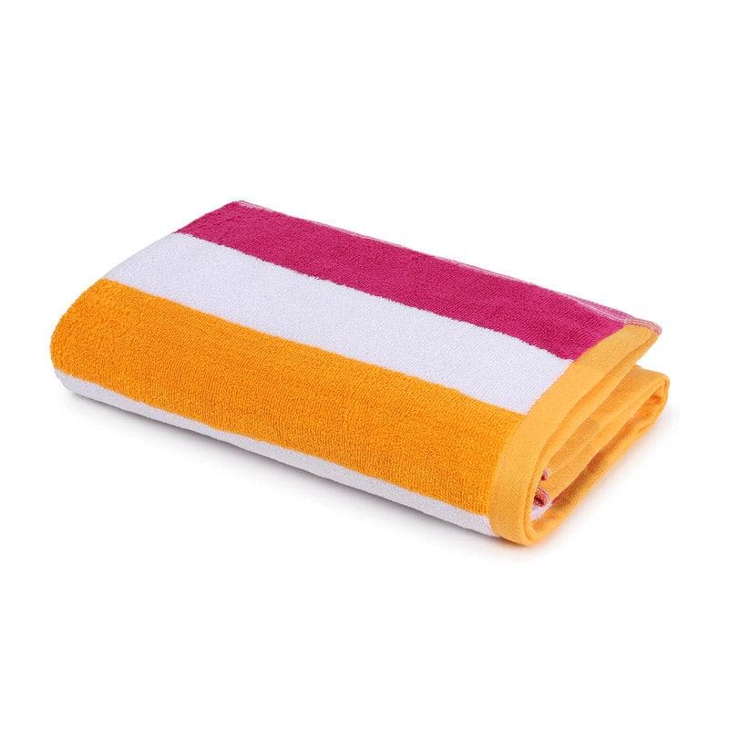 Buy Stripe Splash Bath Towel - Orange Bath Towels from Vaaree