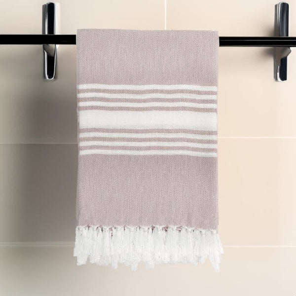 Buy Striped Bliss Bath Towel - Beige Bath Towels from Vaaree