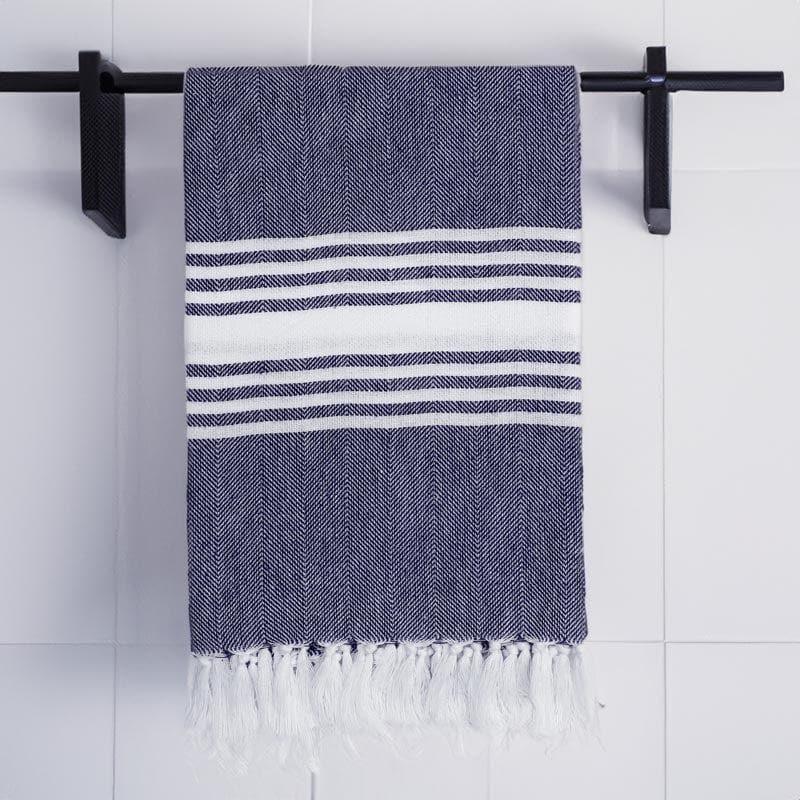 Buy Striped Bliss Bath Towel - Blue Bath Towels from Vaaree