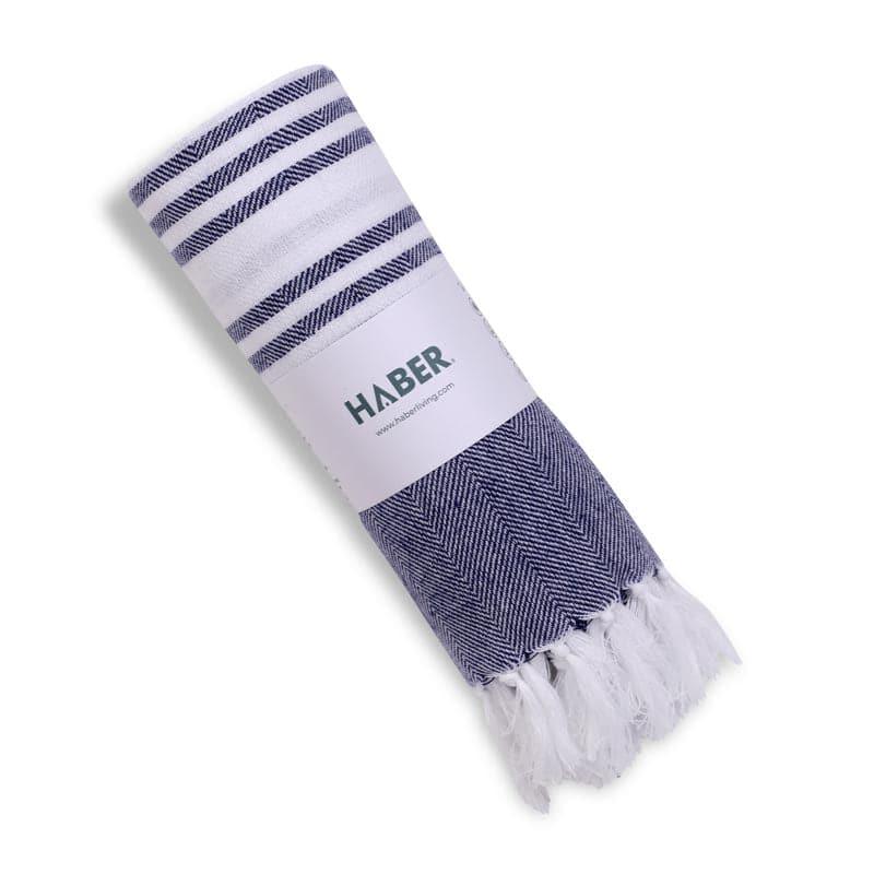 Buy Striped Bliss Bath Towel - Blue Bath Towels from Vaaree