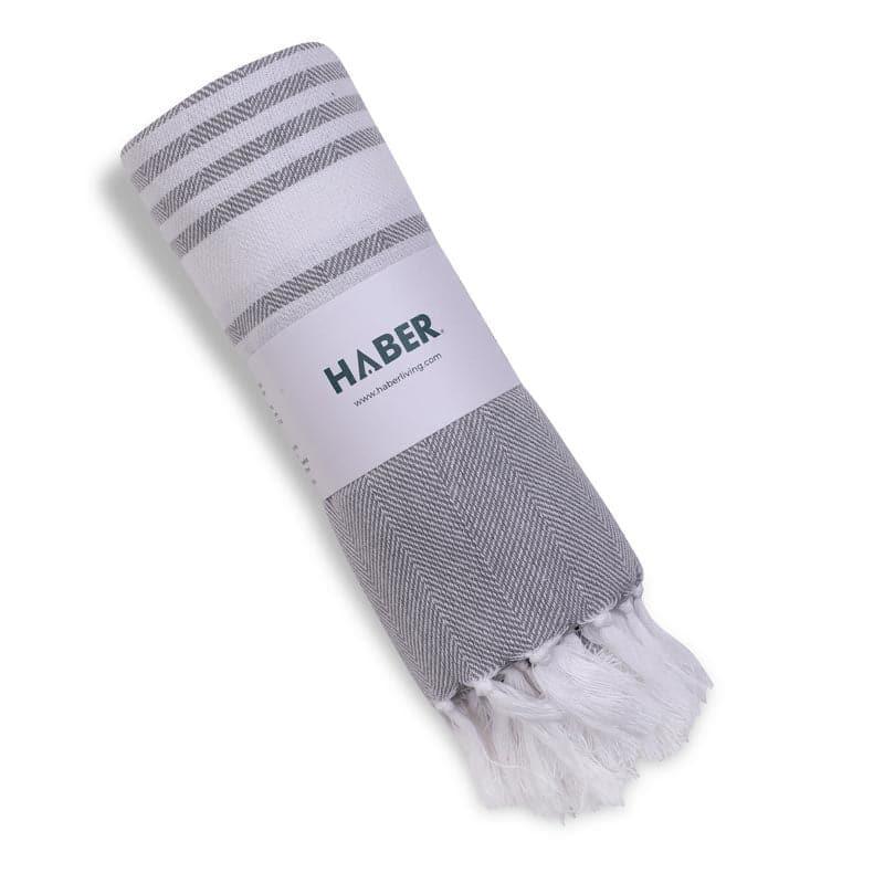 Buy Striped Bliss Bath Towel - Cool Grey Bath Towels from Vaaree