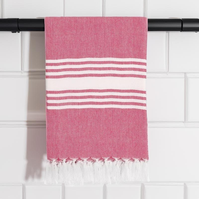 Buy Striped Bliss Bath Towel - Coral Bath Towels from Vaaree