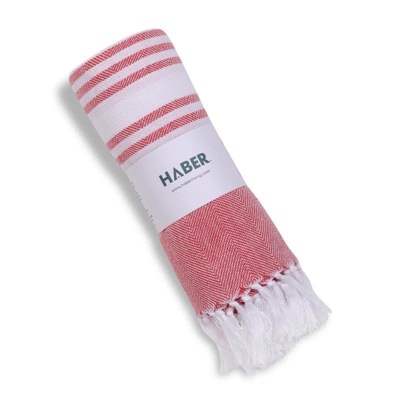 Buy Striped Bliss Bath Towel - Coral Bath Towels from Vaaree