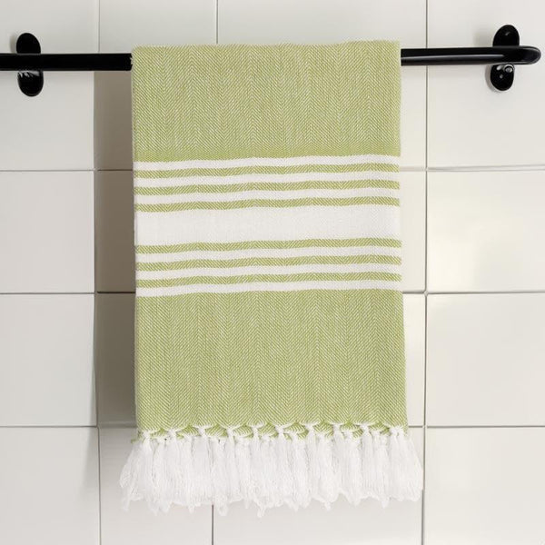 Buy Striped Bliss Bath Towel - Green Bath Towels from Vaaree