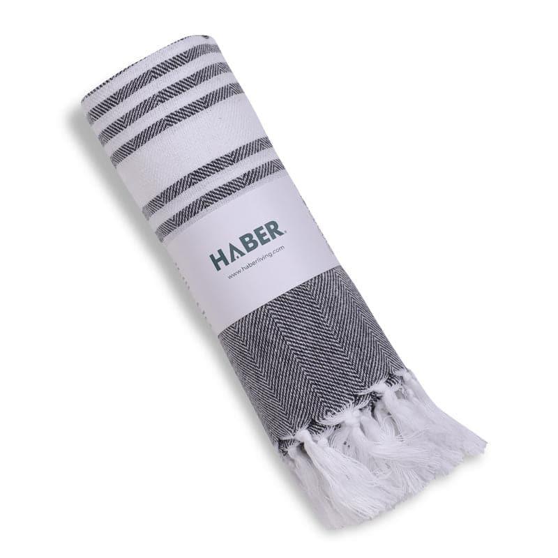 Buy Striped Bliss Bath Towel - Grey Bath Towels from Vaaree