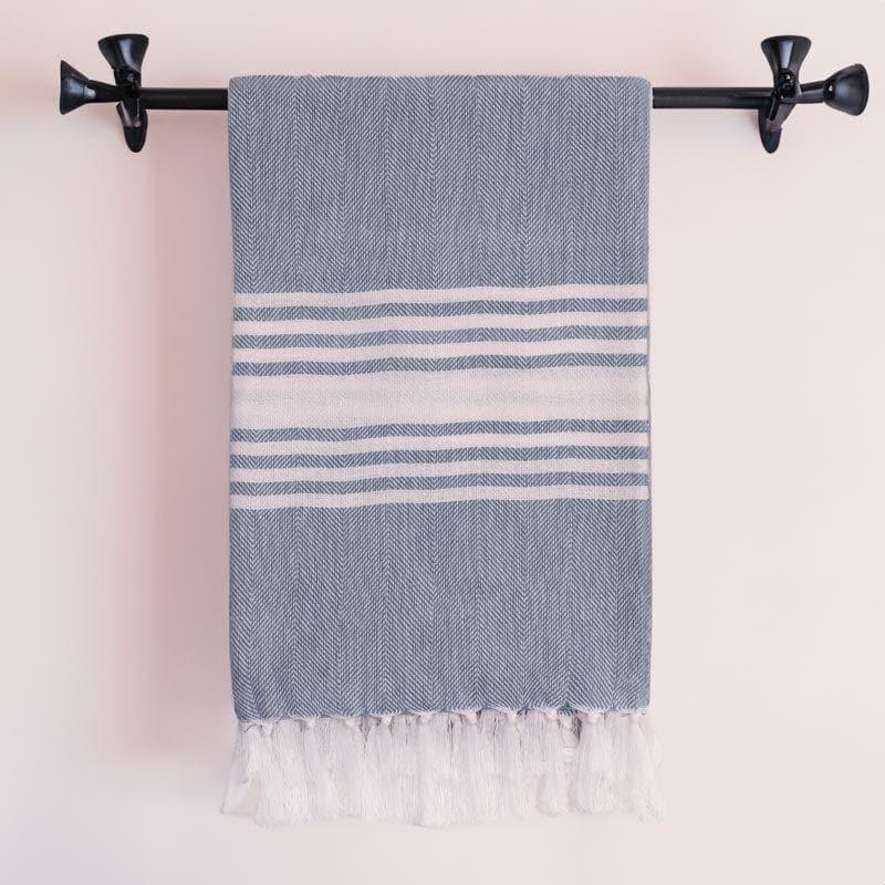 Buy Striped Bliss Bath Towel - Koi Blue Bath Towels from Vaaree