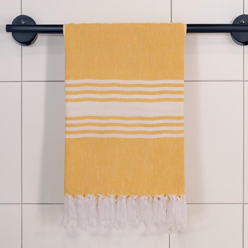 Buy Bath Towels - Striped Bliss Bath Towel - Yellow at Vaaree online