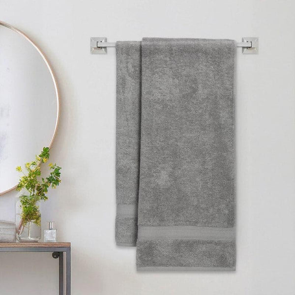 Buy Zelda Bath Towel (Grey) - Set Of Two Bath Towels from Vaaree