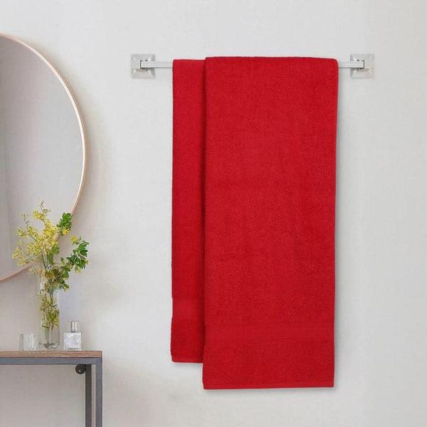 Buy Zelda Bath Towel (Red) - Set Of Two Bath Towels from Vaaree