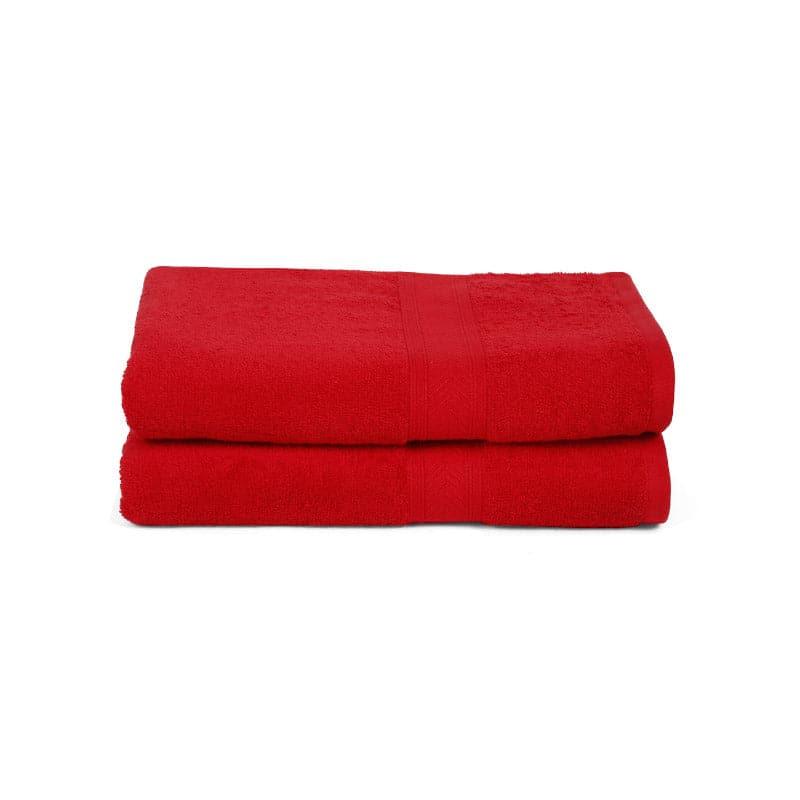 Buy Zelda Bath Towel (Red) - Set Of Two Bath Towels from Vaaree