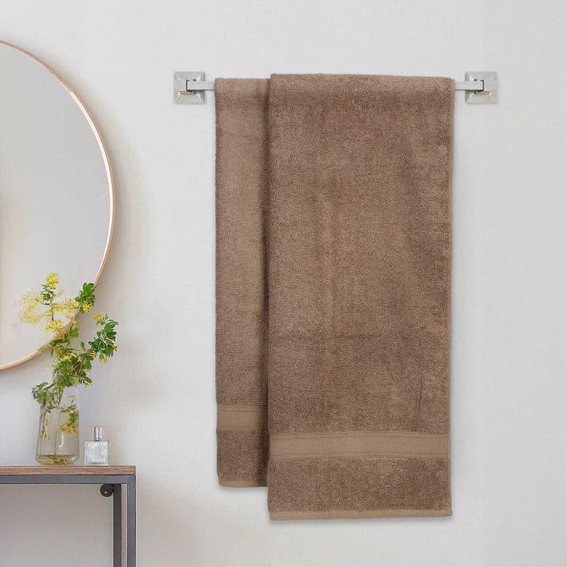 Buy Ziggy Bath Towel (Brown) - Set Of Two Bath Towels from Vaaree