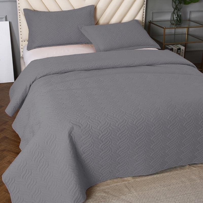 Buy Spirex Bedcover - Grey Bedcovers from Vaaree