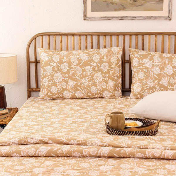 Buy Bedding Set - Blossom Breeze Duvet Cover Bedding Set - Beige at Vaaree online