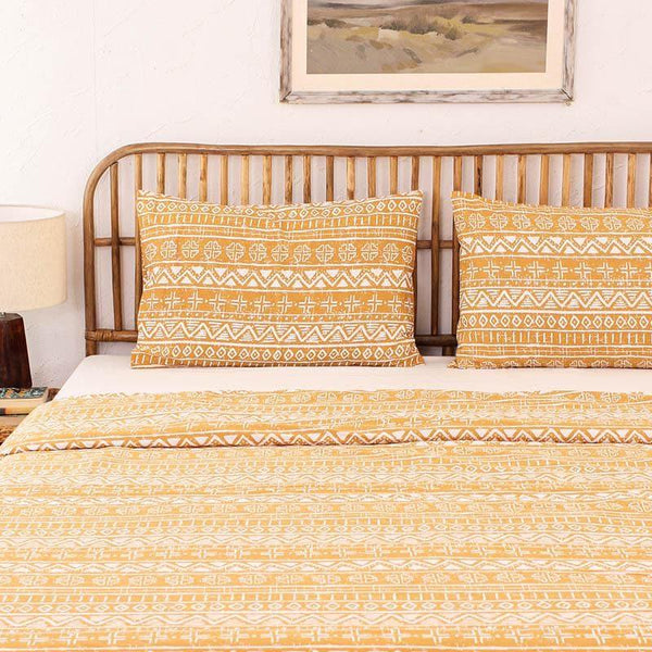 Buy Dream Drift Duvet Cover Bedding Set - Yellow Bedding Set from Vaaree