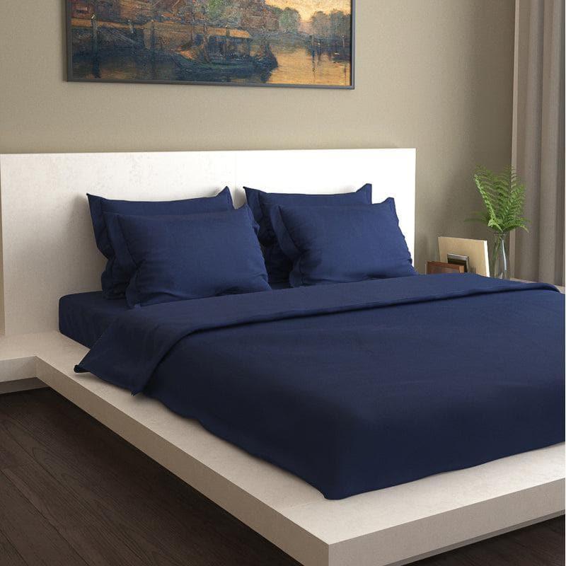 Buy Simply Solids Bedding Set - Navy Bedding Set from Vaaree