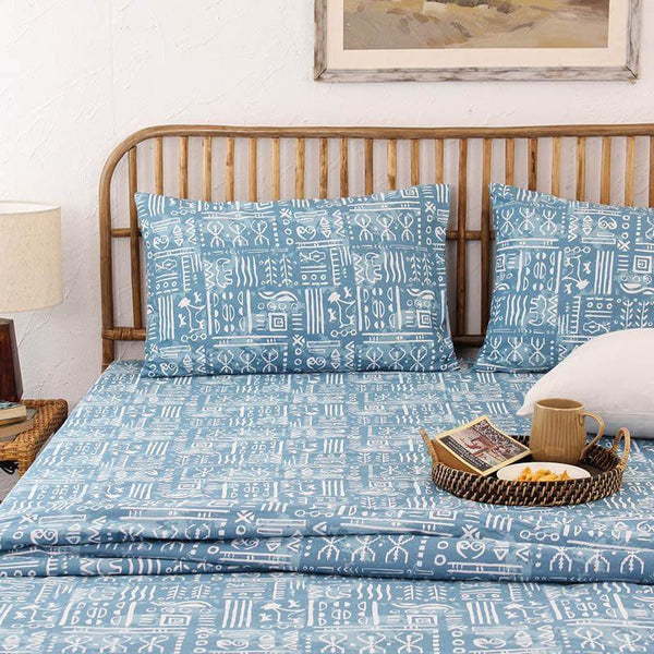 Buy Bedding Set - Snuggle Soft Dohar Bedding Set - Blue at Vaaree online