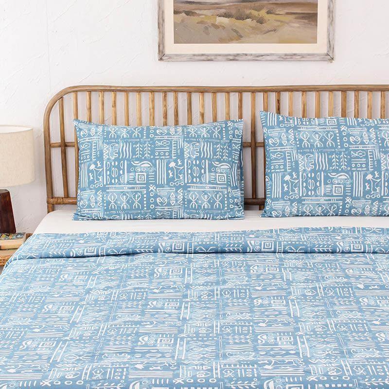 Buy Snuggle Soft Dohar Bedding Set - Blue Bedding Set from Vaaree