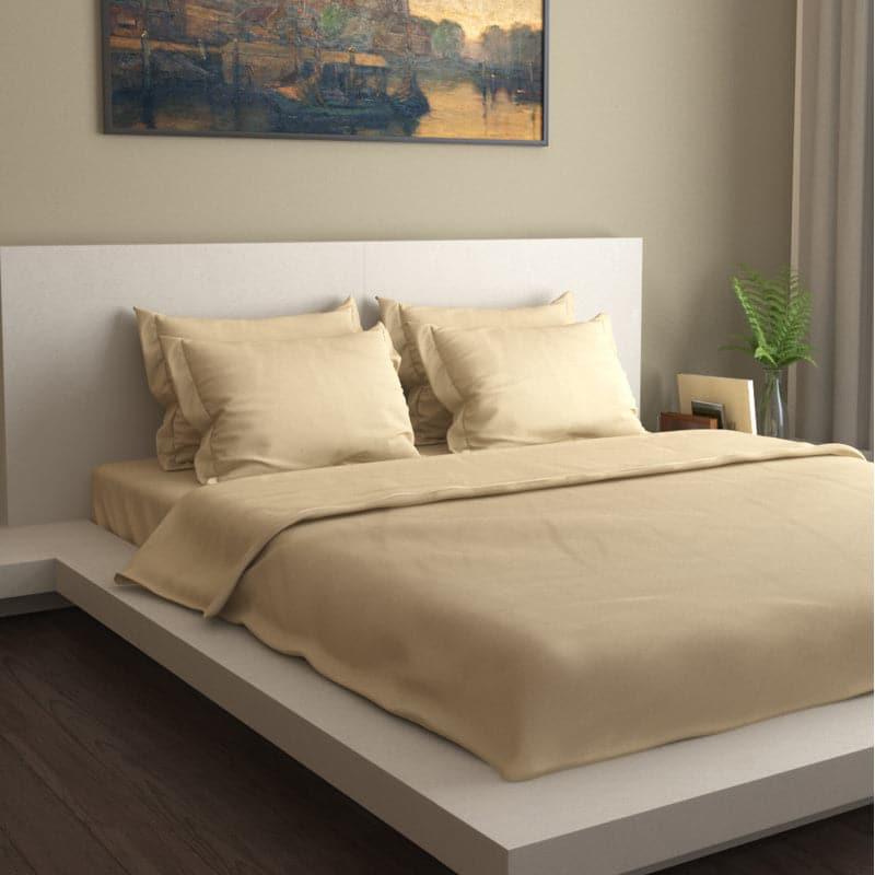 Buy Solid Vibe Bedding Set - Khaki Bedding Set from Vaaree