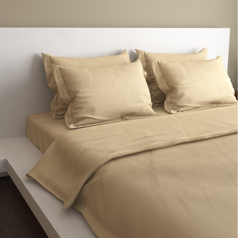 Buy Solid Vibe Bedding Set - Khaki Bedding Set from Vaaree