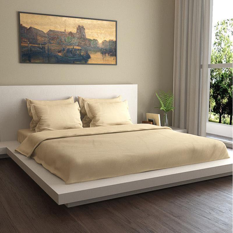 Buy Solid Vibe Bedding Set - Khaki Bedding Set from Vaaree