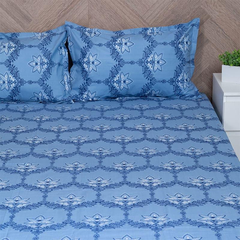 Buy Amora Ethnic Bedsheet - Blue Bedsheets from Vaaree