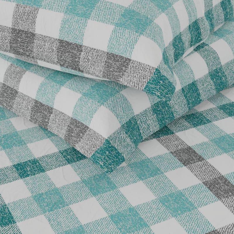 Buy Amoza Checkered Bedsheet - Green Bedsheets from Vaaree