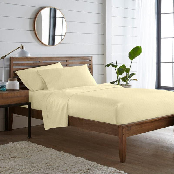 Buy Azva Swiss Dot Bedsheet - Ivory Bedsheets from Vaaree