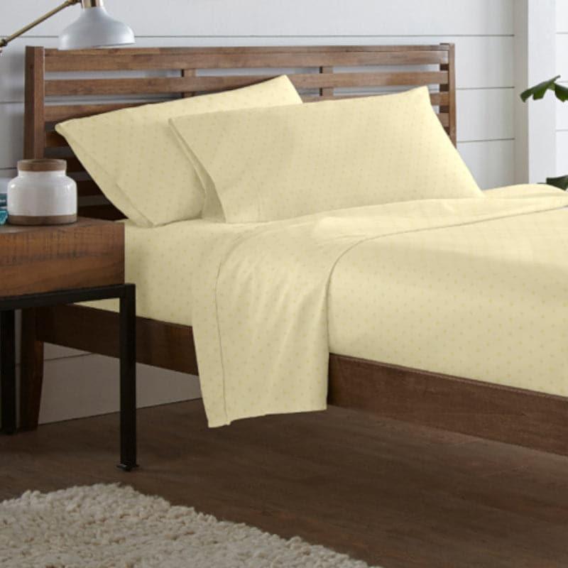 Buy Azva Swiss Dot Bedsheet - Ivory Bedsheets from Vaaree