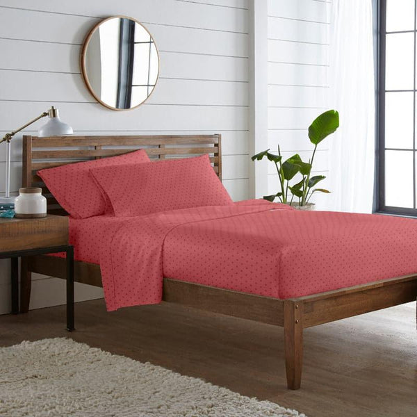 Buy Azva Swiss Dot Bedsheet - Rust Bedsheets from Vaaree