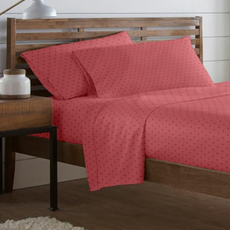 Buy Azva Swiss Dot Bedsheet - Rust Bedsheets from Vaaree