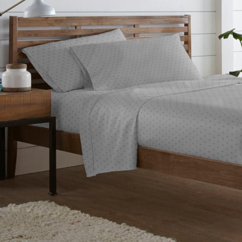 Buy Azva Swiss Dot Bedsheet - Smoke Grey Bedsheets from Vaaree