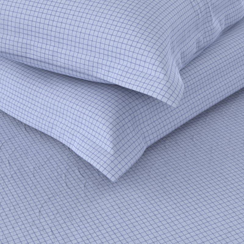 Buy Brio Checkered Bedsheet - Blue Bedsheets from Vaaree