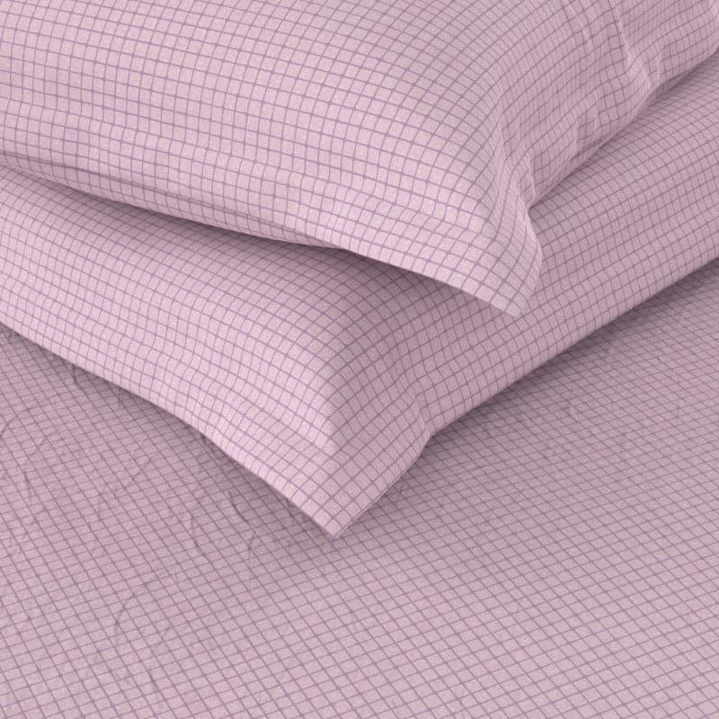 Buy Brio Checkered Bedsheet - Lilac Bedsheets from Vaaree