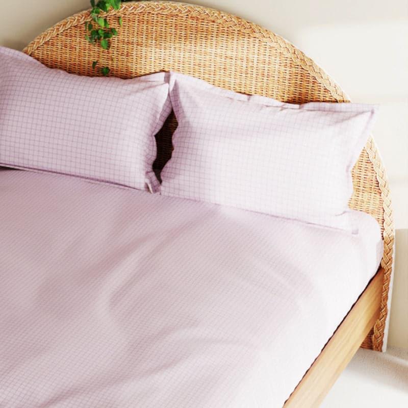 Buy Brio Checkered Bedsheet - Lilac Bedsheets from Vaaree