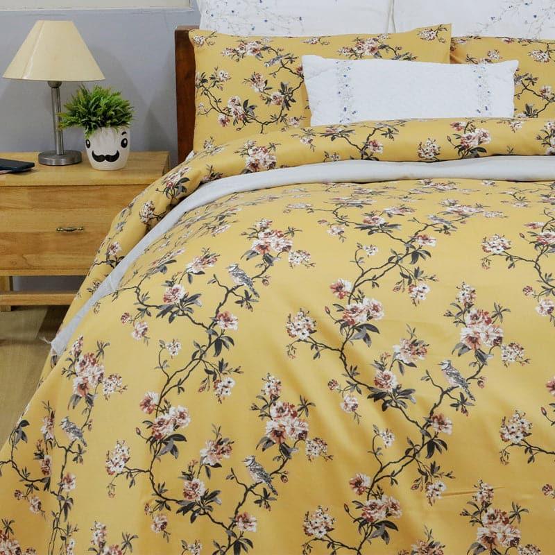 Buy Cherry Blossom Floral Bedsheet - Mustard Yellow Bedsheets from Vaaree