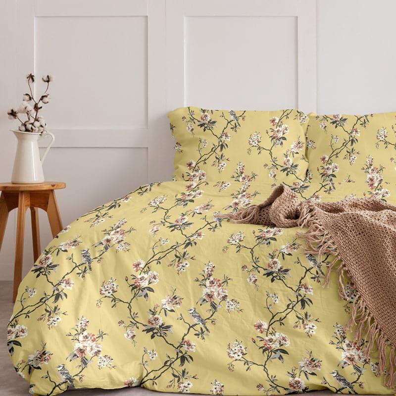 Buy Cherry Blossom Floral Bedsheet - Mustard Yellow Bedsheets from Vaaree