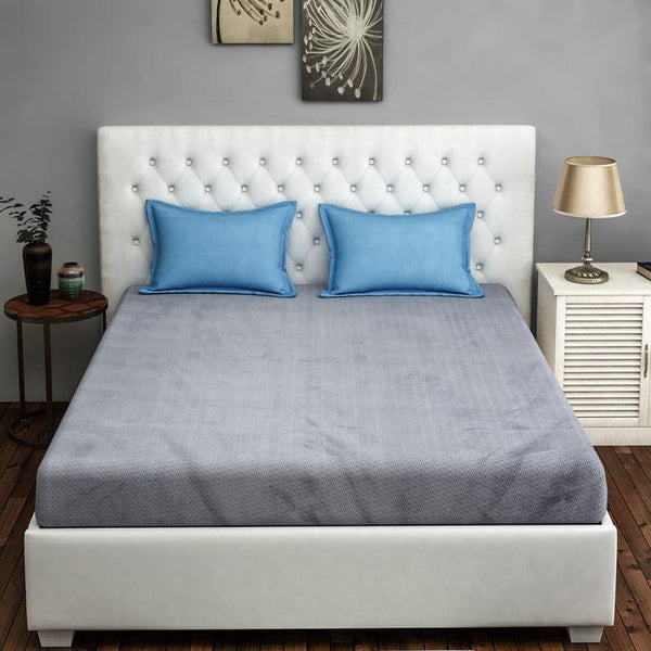 Bedsheets - Croda Solid Bedsheet - Light Blue
