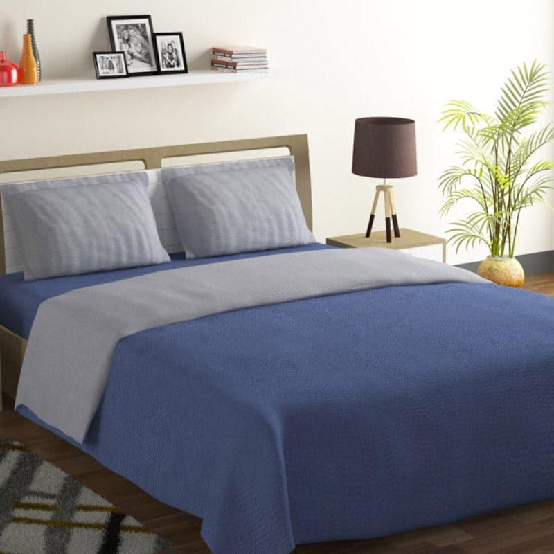 Buy Croda Solid Bedsheet - Navy Blue Bedsheets from Vaaree