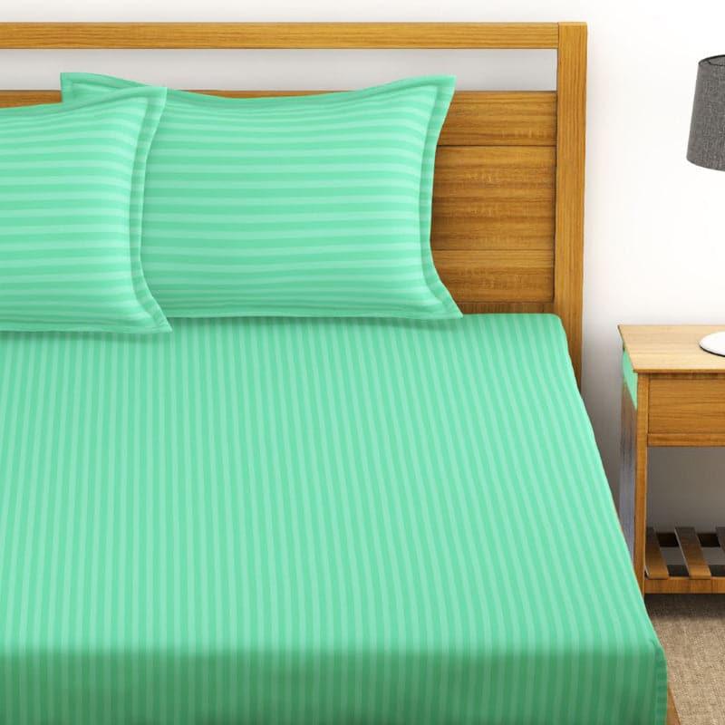 Buy Bedsheet - Duesa Striped Bedsheet - Green at Vaaree online