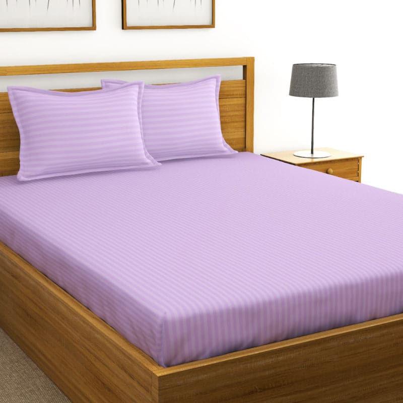 Buy Bedsheet - Duesa Striped Bedsheet - Purple at Vaaree online
