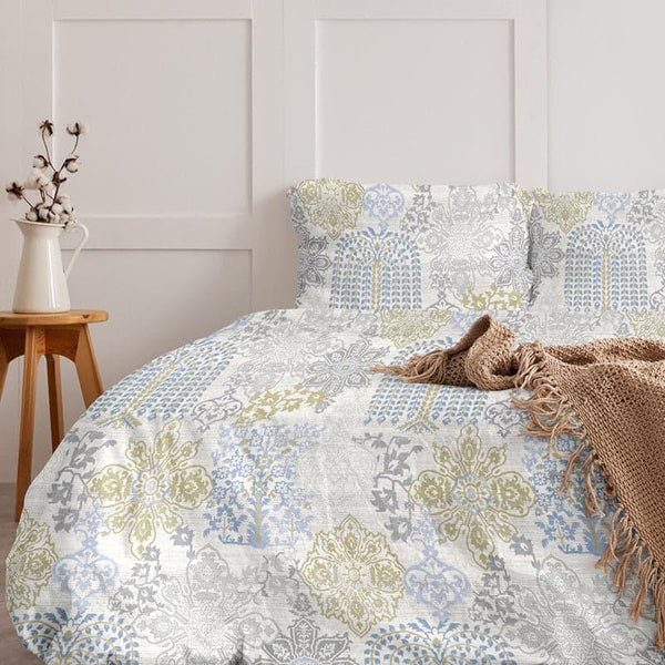 Buy Duna Boheme Floral Bedsheet - Pastel Blue Bedsheets from Vaaree