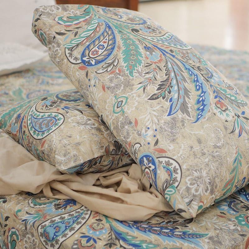 Buy Duna Boheme Floral Bedsheet - Tiffany Blue Bedsheets from Vaaree