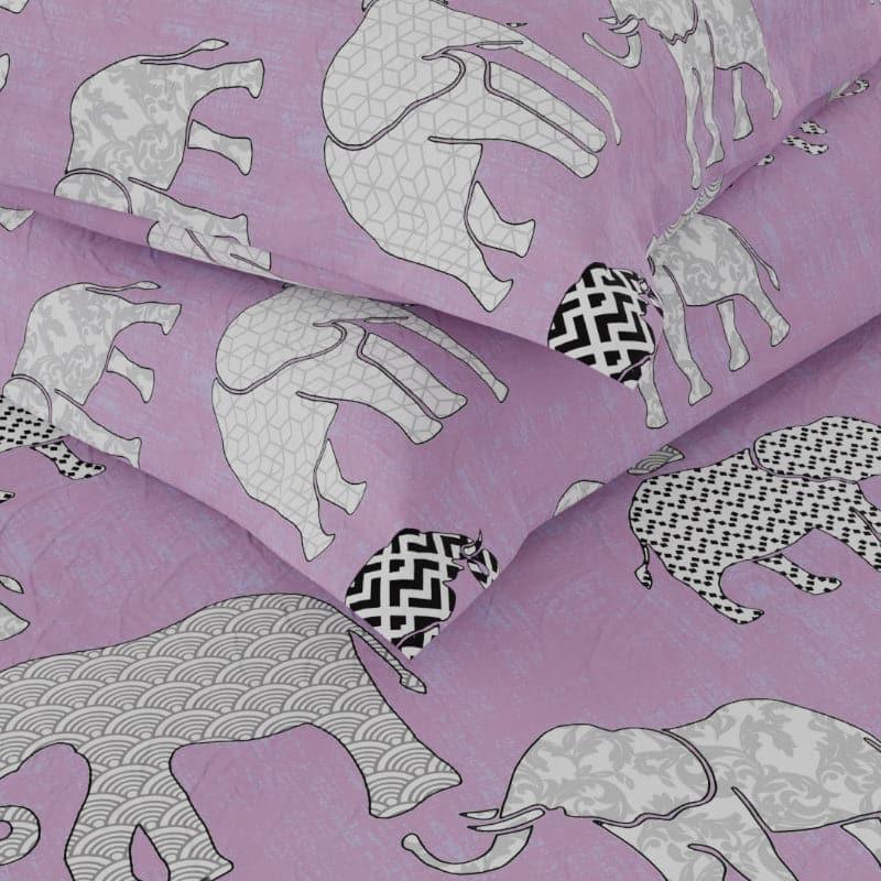 Bedsheets - Elephanto Walk Bedsheet - Purple