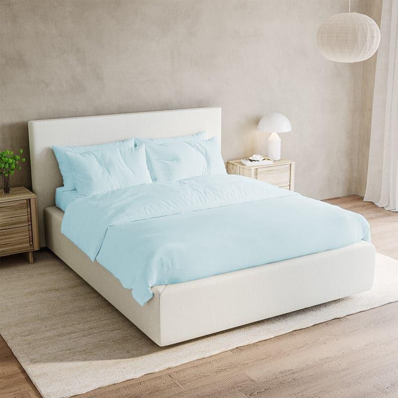 Buy Freyda Solid Bedsheet - Blue Bedsheets from Vaaree