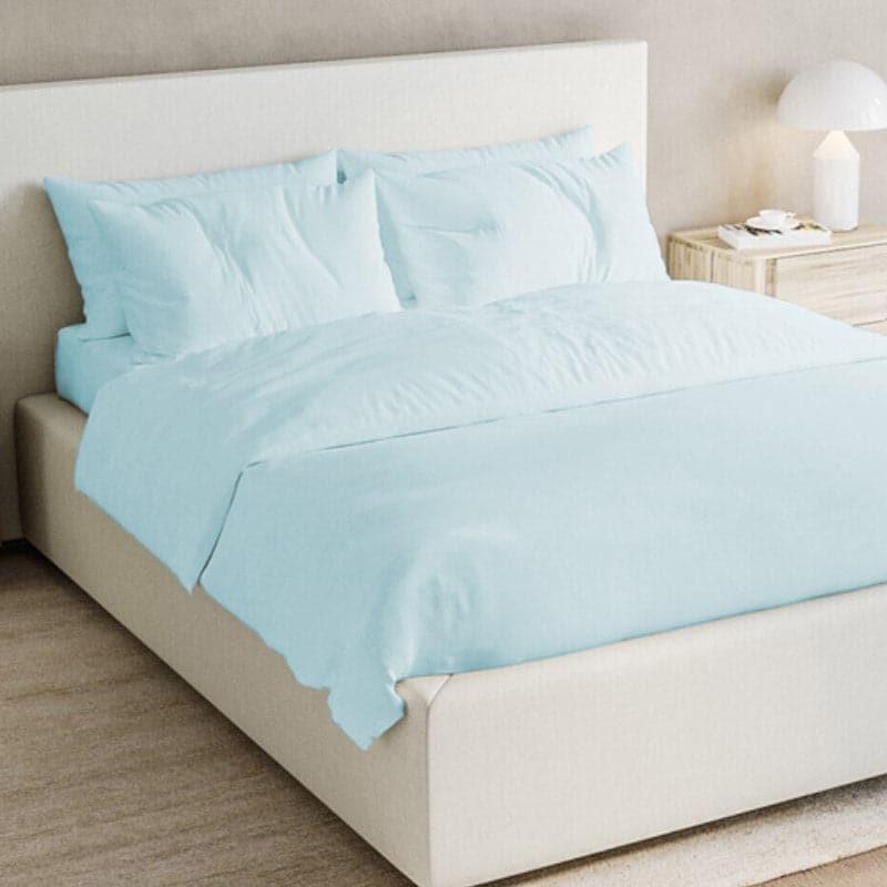 Buy Freyda Solid Bedsheet - Blue Bedsheets from Vaaree